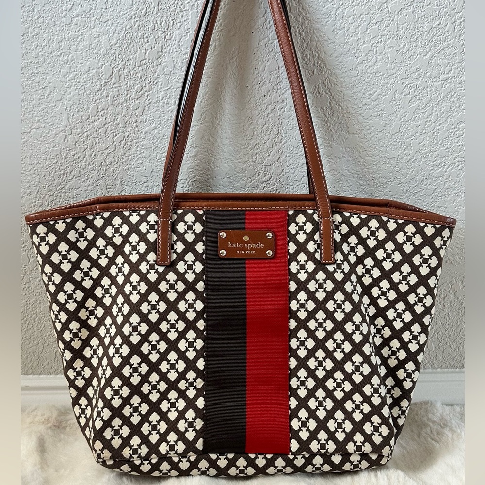 Kate Spade Black and Red Patterned Tote